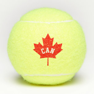 Canadian maple leaf flag custom print 3 pack tennis balls