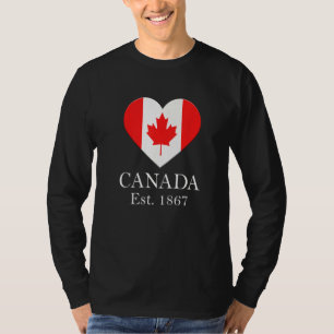 Canadian Maple Leaf Heart Flag Canada T-Shirt