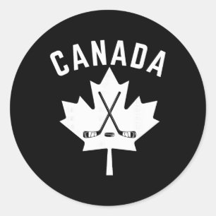 Canadian Maple Leaf Hockey Men Women Kids Classic Round Sticker