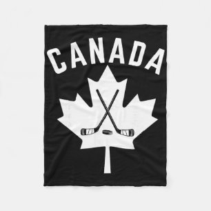 Canadian Maple Leaf Hockey Men Women Kids Fleece Blanket
