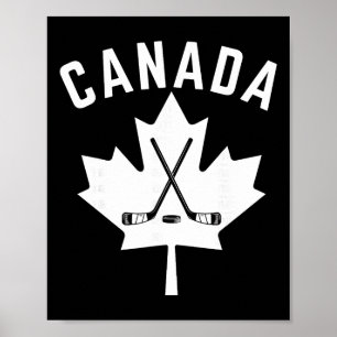 Canadian Maple Leaf Hockey Men Women Kids Poster