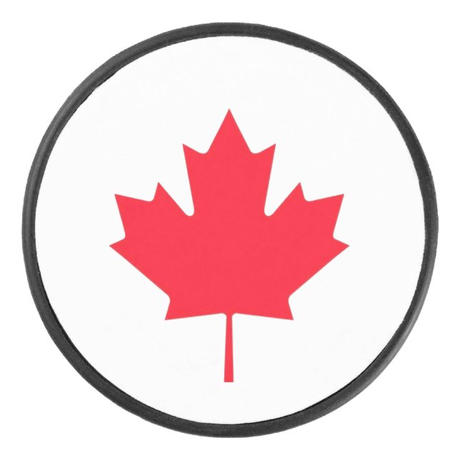 Canadian Maple Leaf. Hockey Puck (Front)