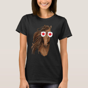 Canadian Maple Leaf Horse Sunglasses Canada Flag T-Shirt