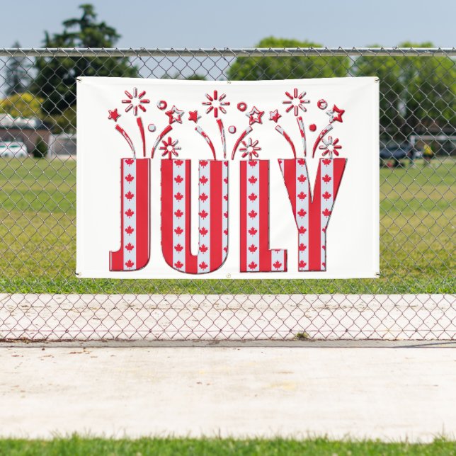 Canadian Maple Leaf July Happy Canada Day Banner (Insitu)