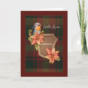 Canadian Maple Leaf Original Tartan Holiday Card