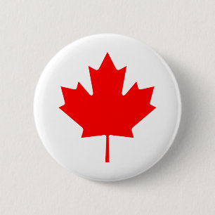 Canadian Maple Leaf Pin, Made in Canada Pin, Elbow 6 Cm Round Badge