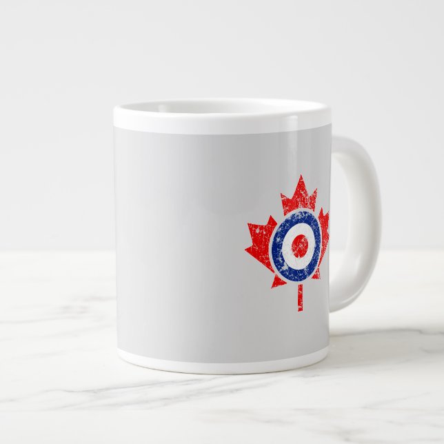 Canadian Maple Leaf Roundel Grunge Mod CANADA Large Coffee Mug (Front Right)