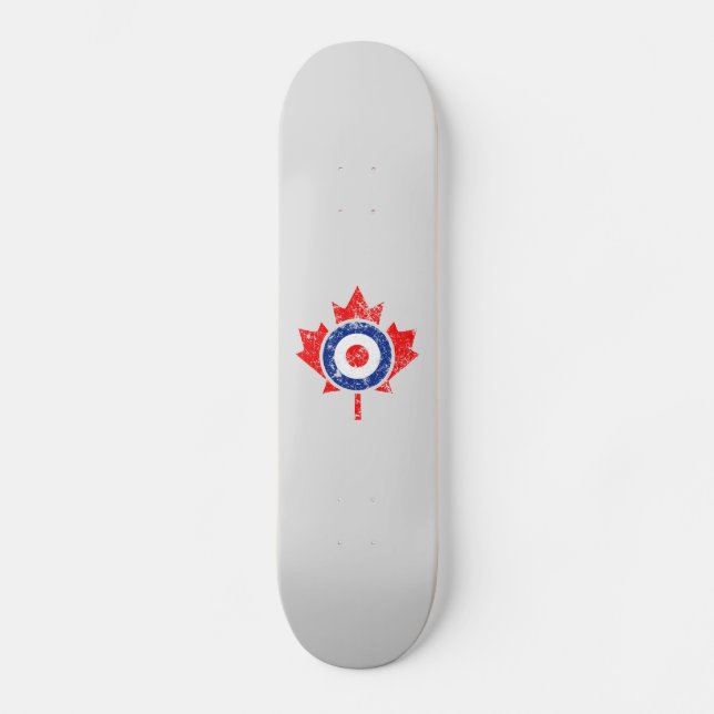 Canadian Maple Leaf Roundel Grunge Mod CANADA Skateboard (Front)