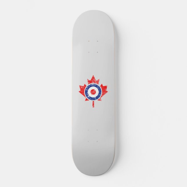 Canadian Maple Leaf Roundel Grunge Mod CANADA Skateboard (Front)