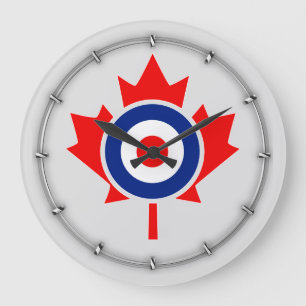 Canadian Maple Leaf Roundel Mod Badge Large Clock