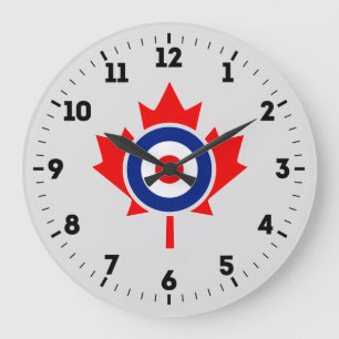 Canadian Maple Leaf Roundel Mod Badge on a Large Clock