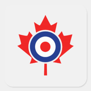 Canadian Maple Leaf Roundel Mod Badge Square Sticker
