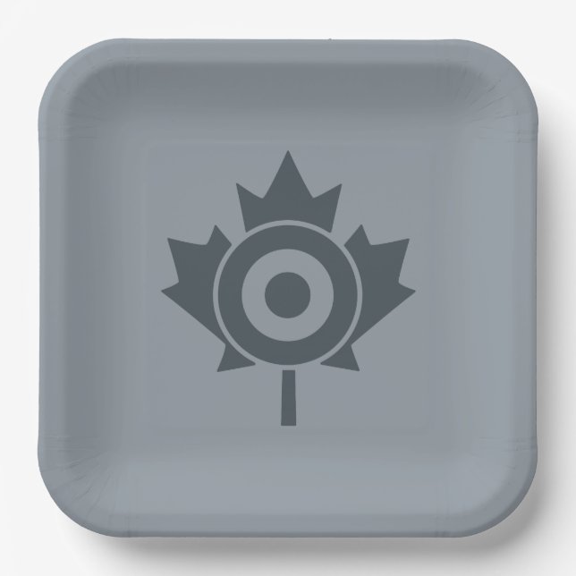 Canadian Maple Leaf Roundel Mod Graphic Paper Plate (Front)