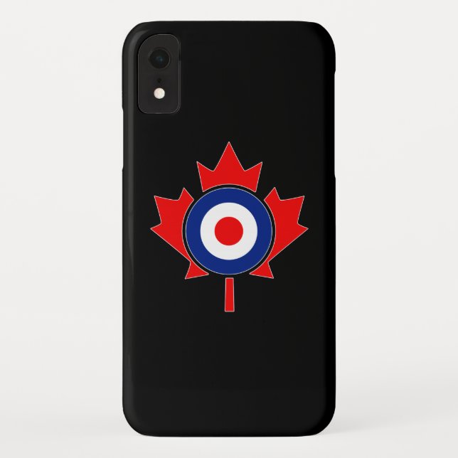 Canadian Maple Leaf Roundel Mod on black Case-Mate iPhone Case (Back)