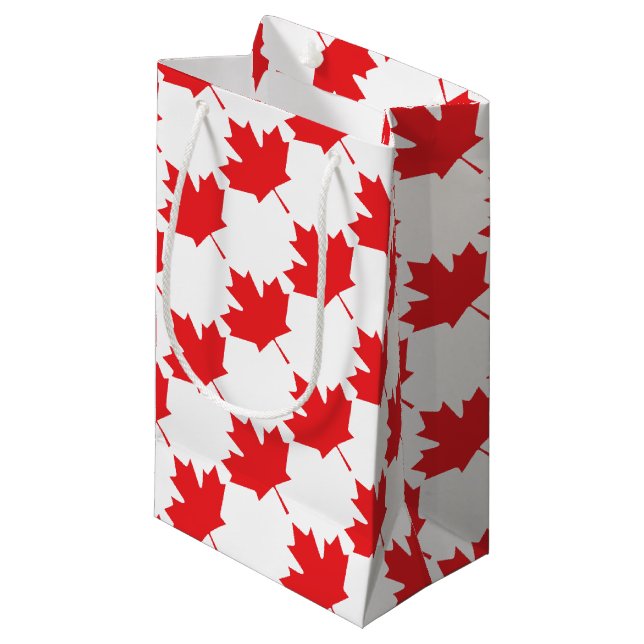 Canadian Maple Leaf Small Gift Bag (Front Angled)