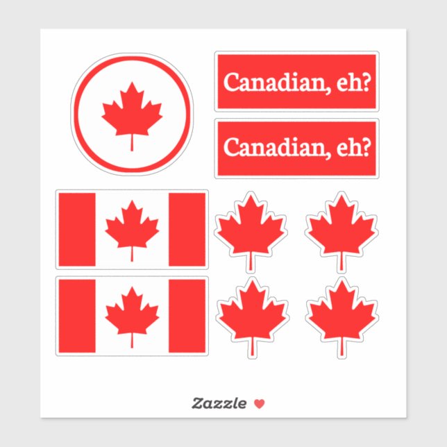 Canadian Maple Leaf Sticker Pack,,canadian,canada  (Sheet)