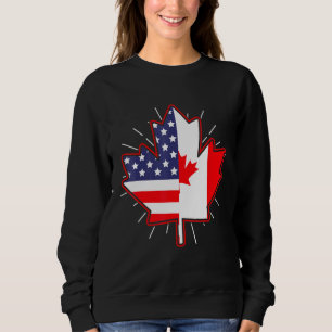 Canadian Maple Leaf Usa Flag Canada Day For Men Sweatshirt
