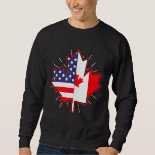 Canadian Maple Leaf Usa Flag Canada Day For Men Sweatshirt