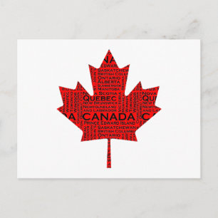 Canadian Maple Leaf w/Text Postcard
