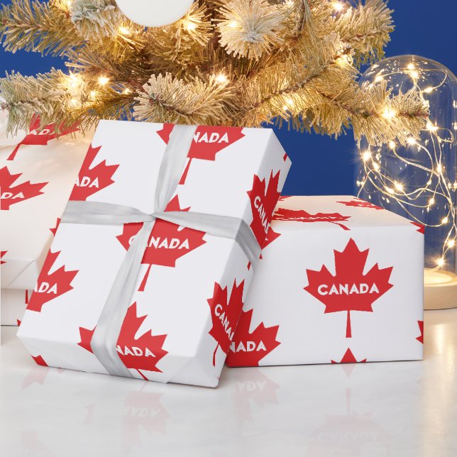 Canadian Maple Leaf Wrapping Paper – Red Canada  (Holidays)