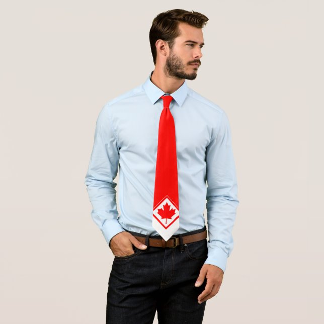 Canadian Maple on Red and White Tie (In Situ)