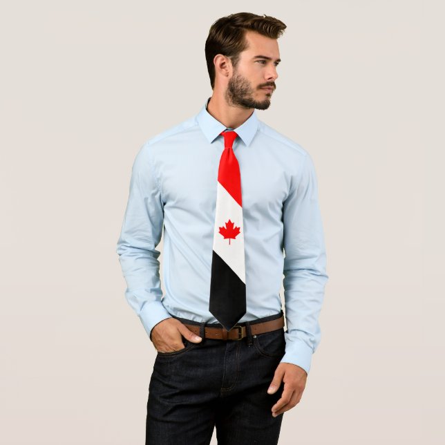 Canadian Maple on Red White Black Tie (In Situ)