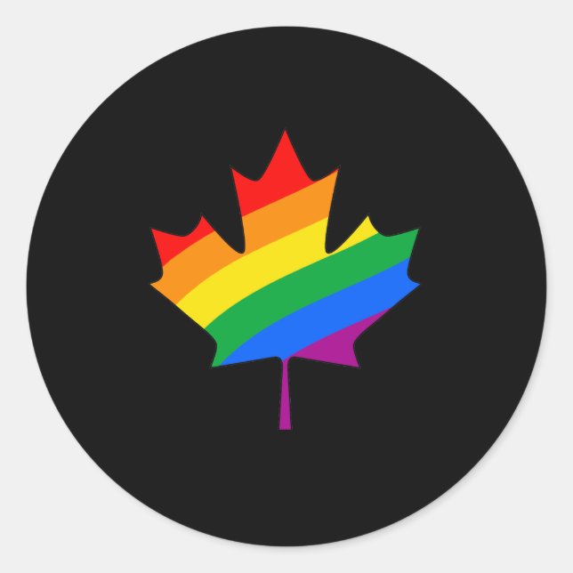CANADIAN MAPLE PRIDE CLASSIC ROUND STICKER (Front)