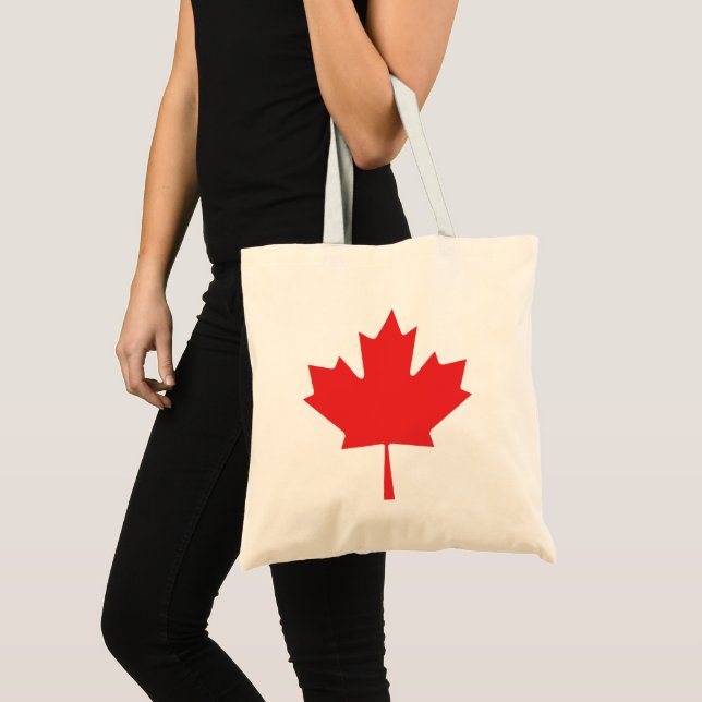 Canadian Maple Red Leaf Tote Bag – Stylish Canada  (Front (Product))
