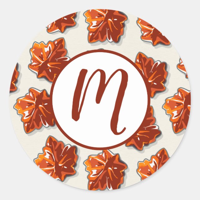 Canadian Maple Syrup Candy Pattern Classic Round Sticker (Front)
