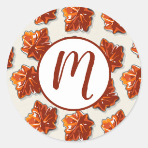 Canadian Maple Syrup Candy Pattern Classic Round Sticker