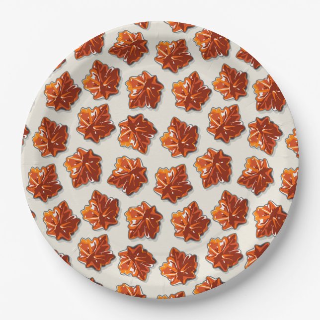 Canadian Maple Syrup Candy Pattern Paper Plate (Front)