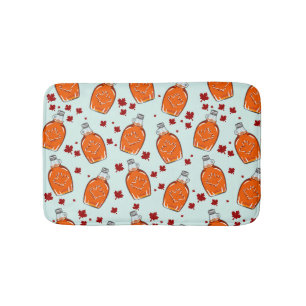 Canadian Maple Syrup Pattern Bath Mat