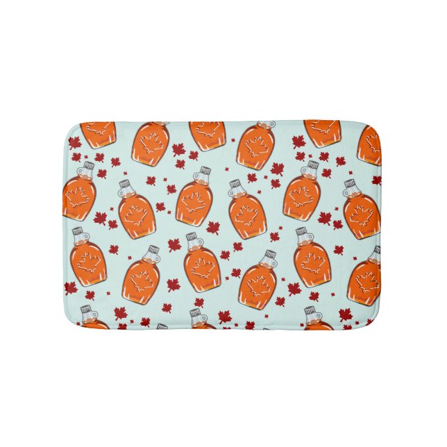 Canadian Maple Syrup Pattern Bath Mat (Front)