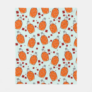 Canadian Maple Syrup Pattern Fleece Blanket