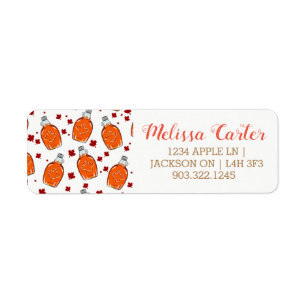 Canadian Maple Syrup Pattern Return Address Label