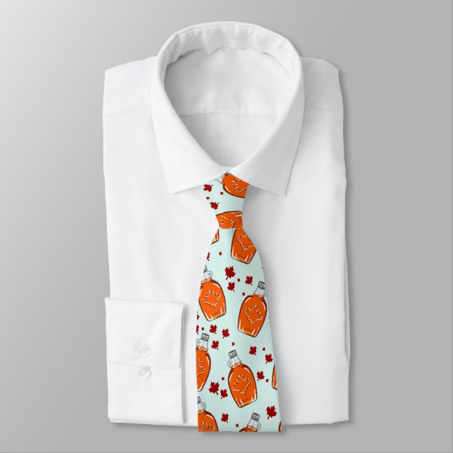Canadian Maple Syrup Pattern Tie (Tied)