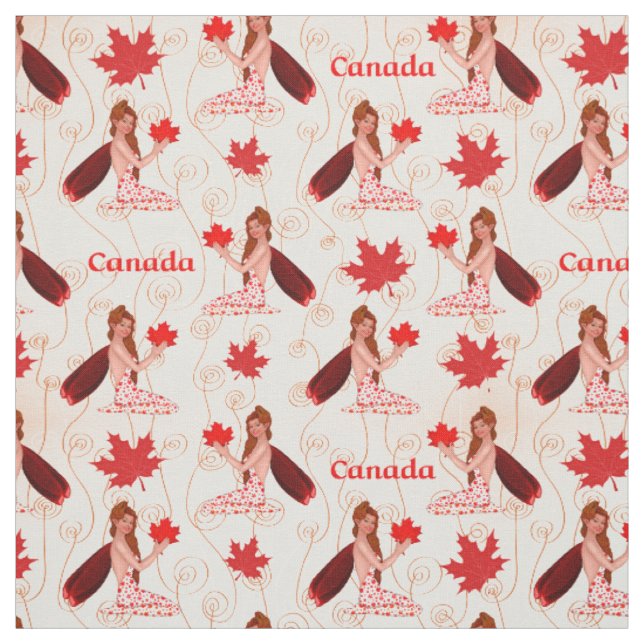 Canadian Mapleleaf Fairy on Light Fabric (Swatch)