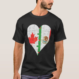 Canadian Mexican Flag Heart T-Shirt