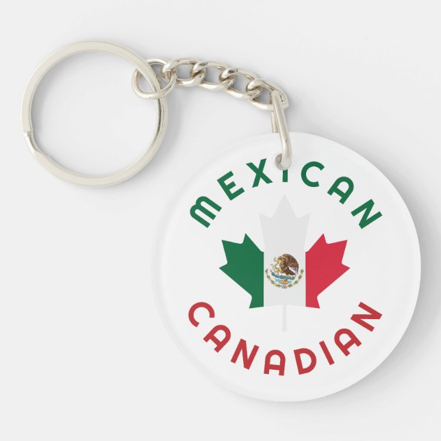 Canadian Mexican Roots  Key Ring (Front)