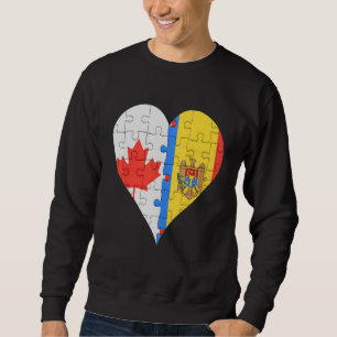 Canadian Moldovan Flag Heart Sweatshirt