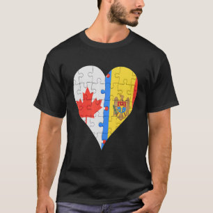 Canadian Moldovan Flag Heart T-Shirt