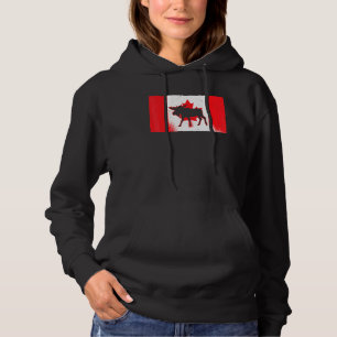 Canadian Moose Canada Day Maple Leaf Proud Canuck Hoodie