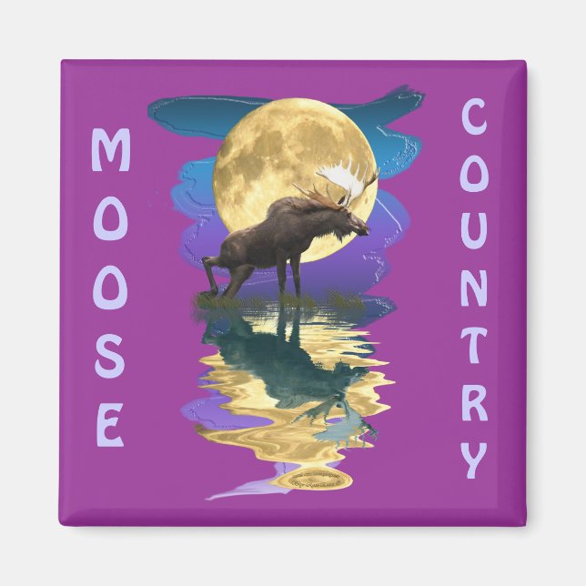 Canadian Moose Wildlife Art Magnet (Front)