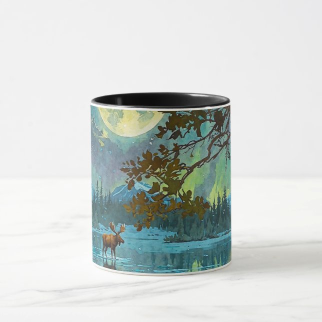 Canadian Moose & Winter Moon Mug (Center)
