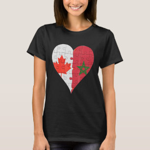 Canadian Moroccan Flag Heart T-Shirt