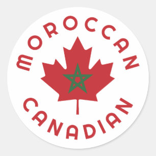 Canadian Moroccan  Roots Classic Round Sticker