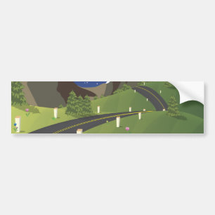 Canadian Mountain Road Bumper Sticker