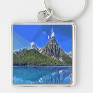 Canadian mountain view key ring