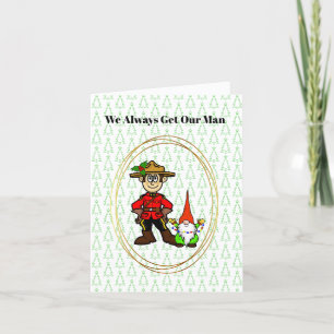 Canadian Mounted Police and Gnome Christmas Card