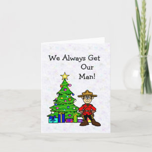 Canadian Mounted Police Bad Santa Christmas Card
